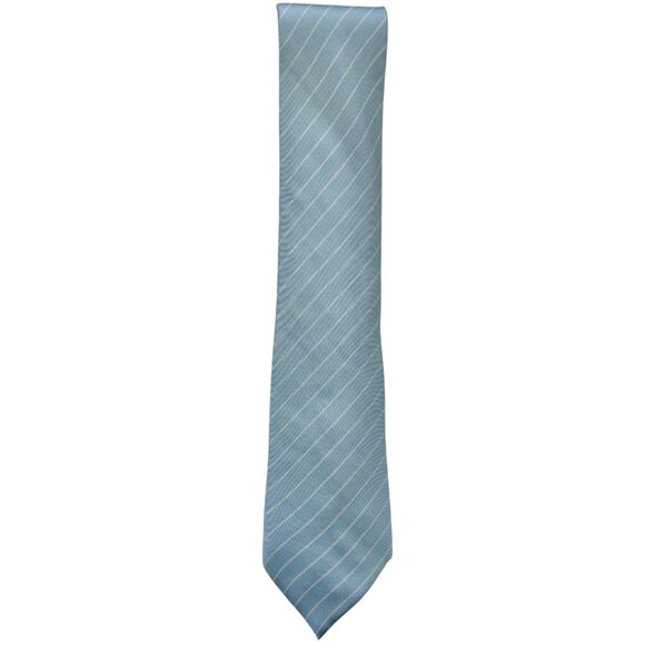 Hermes Other - Hermès Paris 100% Silk Tie – Baby Blue & White Stripe